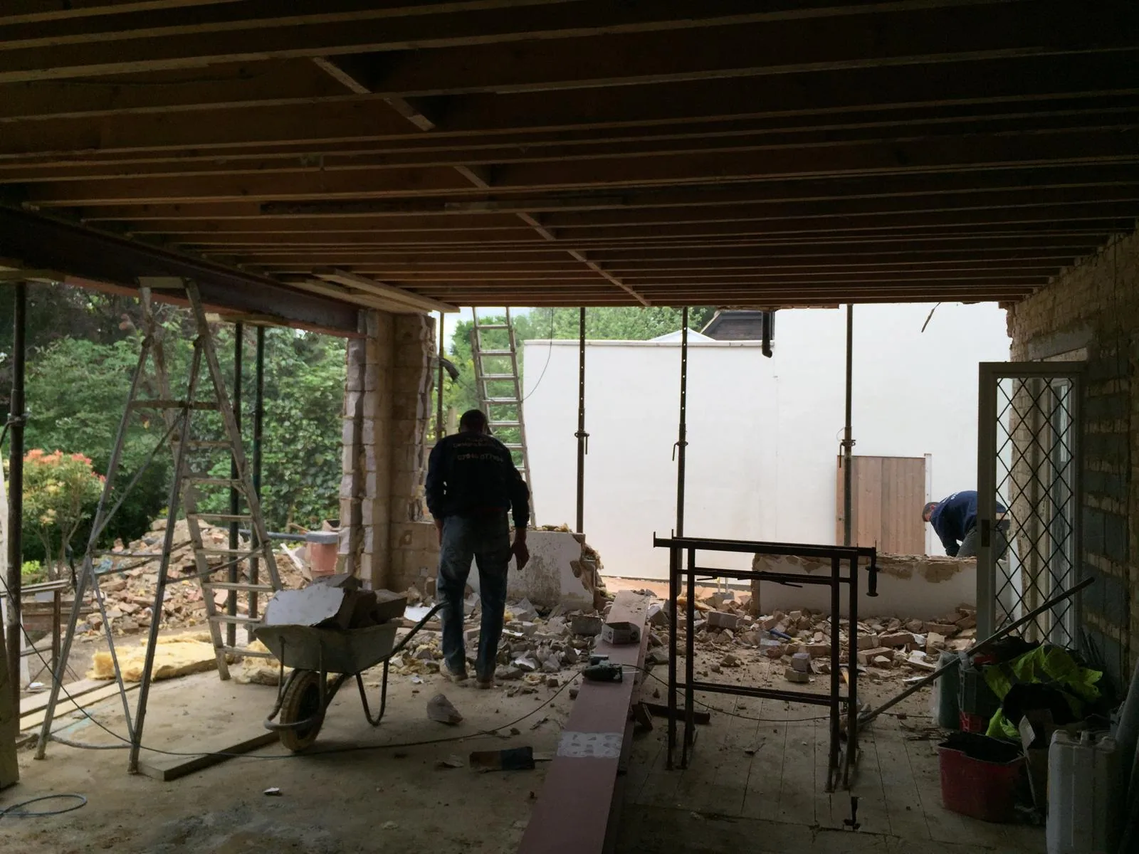 Concrete padstone foundation excavation and groundworks on site