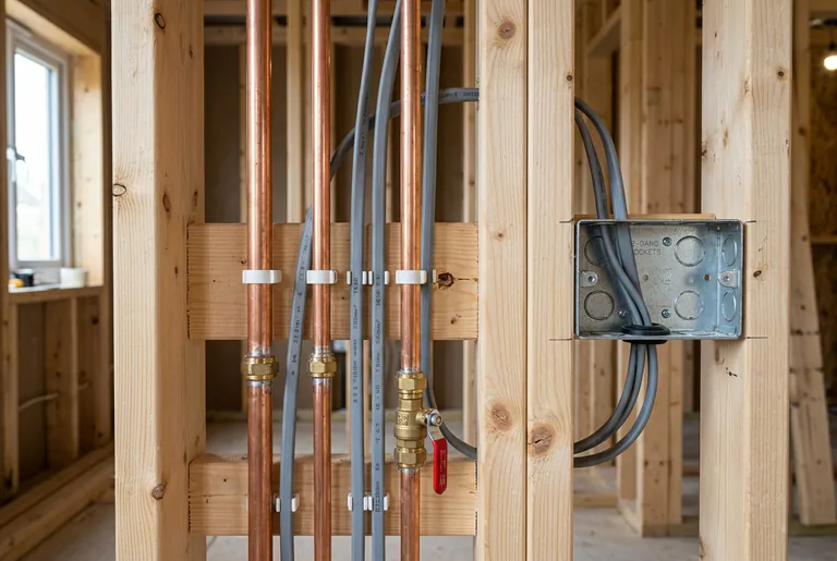 Comprehensive first-fix electrical re-wiring and copper plumbing infrastructure installation