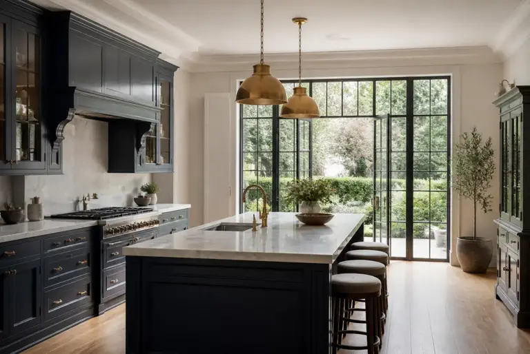 Open-plan kitchen transformation with island and pendant lighting