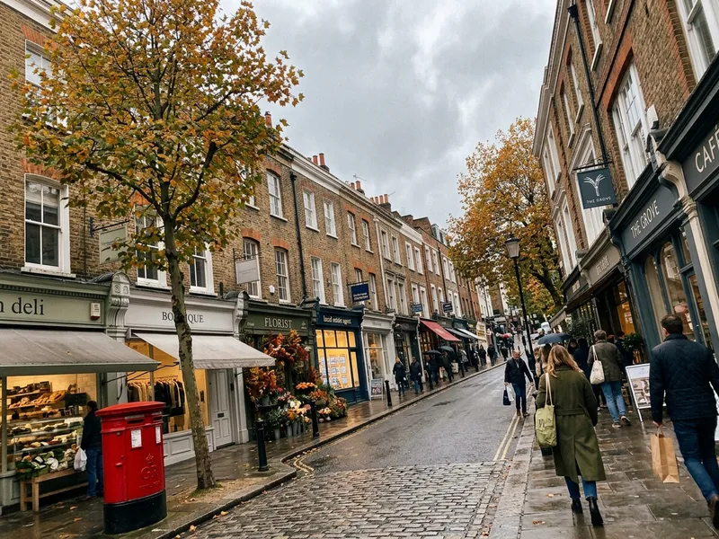 Hampstead High Street NW3 boutique shops autumn