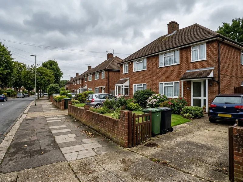Potters Bar residential street semi-detached houses EN6 Hertfordshire