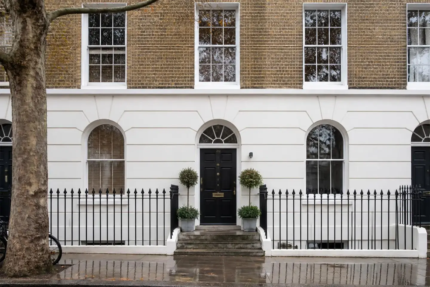 Terraced townhouses on a Central London garden square