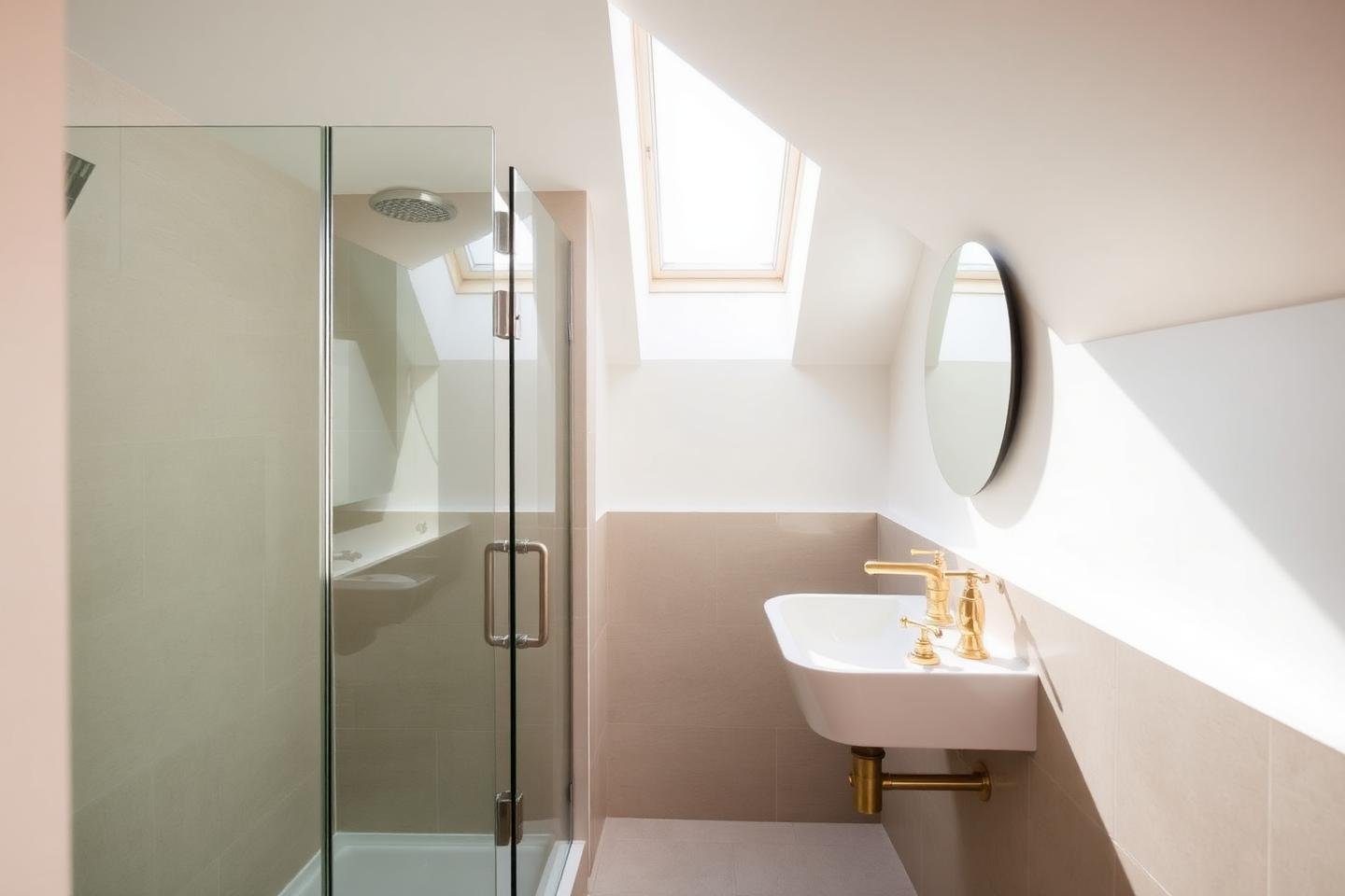 Compact en-suite shower room formed within the converted loft